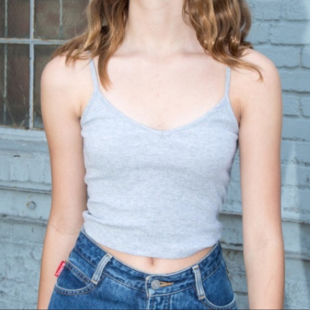 Brandy Melville Grey & White Tank